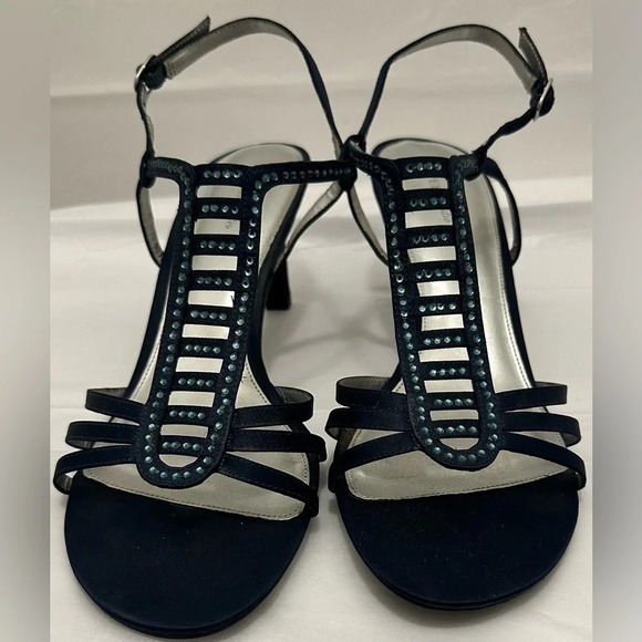 Papell Studio Women’s Navy Heel Sandals Size 11 - Picture 2 of 6